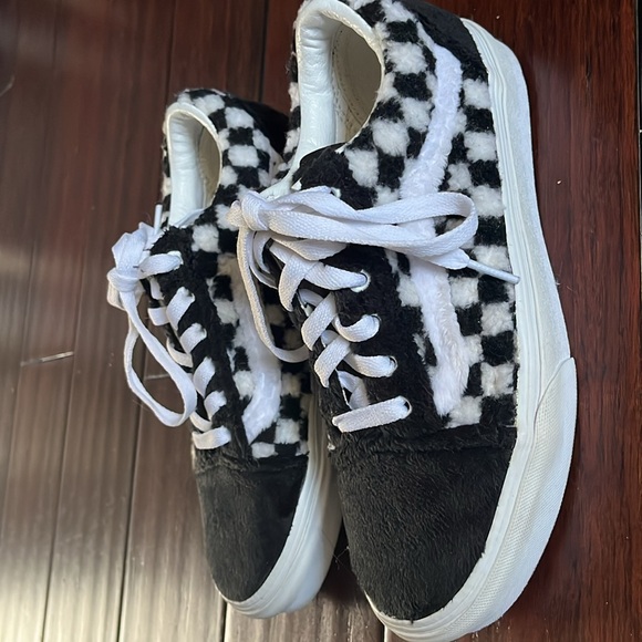 Mens Checkerboard Vans sherpa - Picture 2 of 8